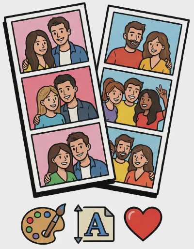 Gepersonaliseerd ontwerp voor fotostrips