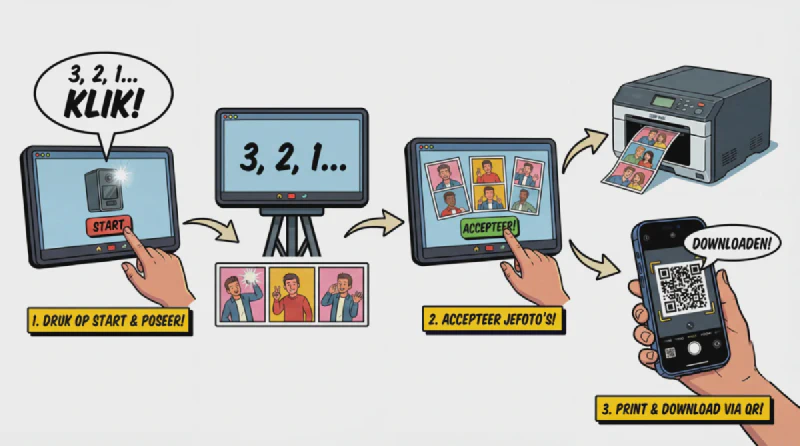 Uitleg hoe de photobooth werkt